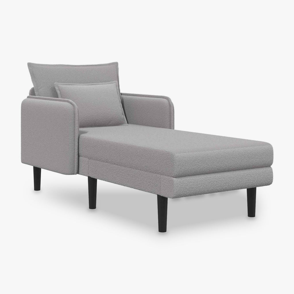 Grande méridienne en bouclette, 1 ou 2 places - Ambre, coloris gris clair, 84 cm (1 place)