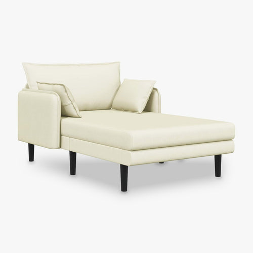 Grande méridienne en velours côtelé, 1 ou 2 places - Ambre, coloris crème, 114 cm (2 places)