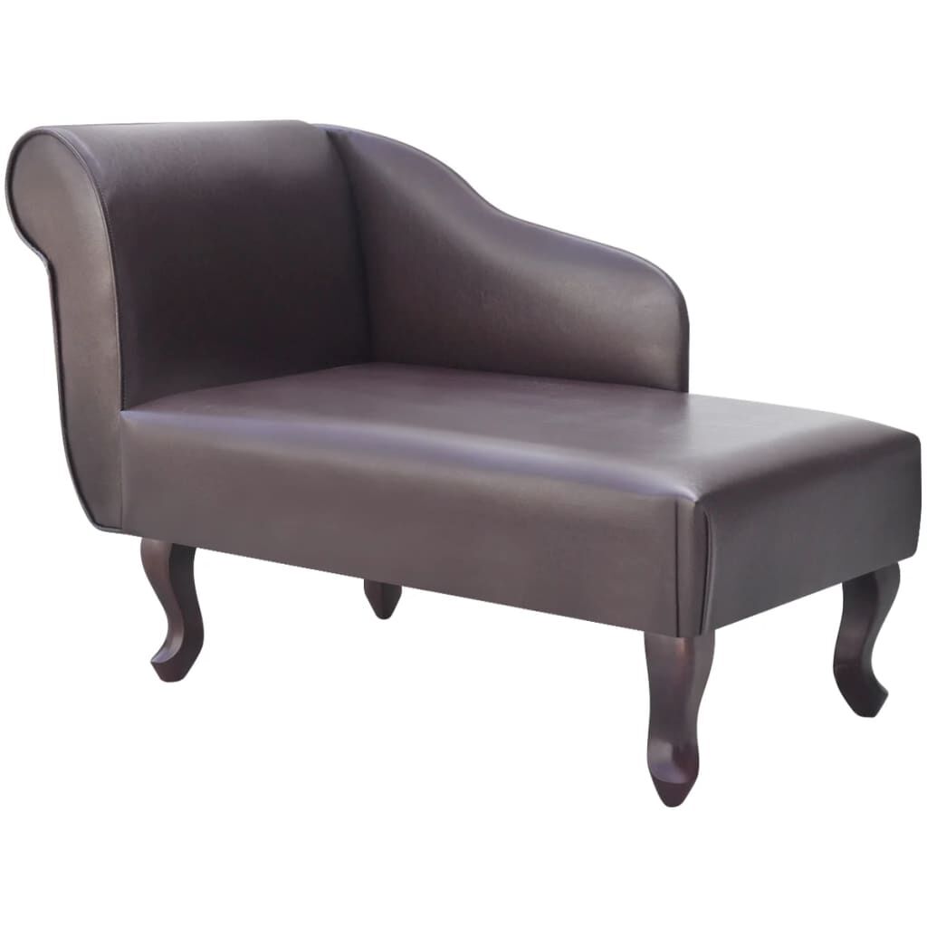Petite méridienne Colette, marron, effet cuir