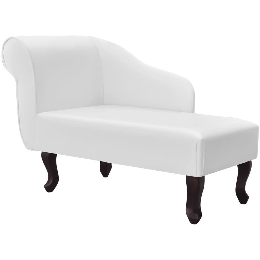 Petite méridienne Colette, blanc, effet cuir