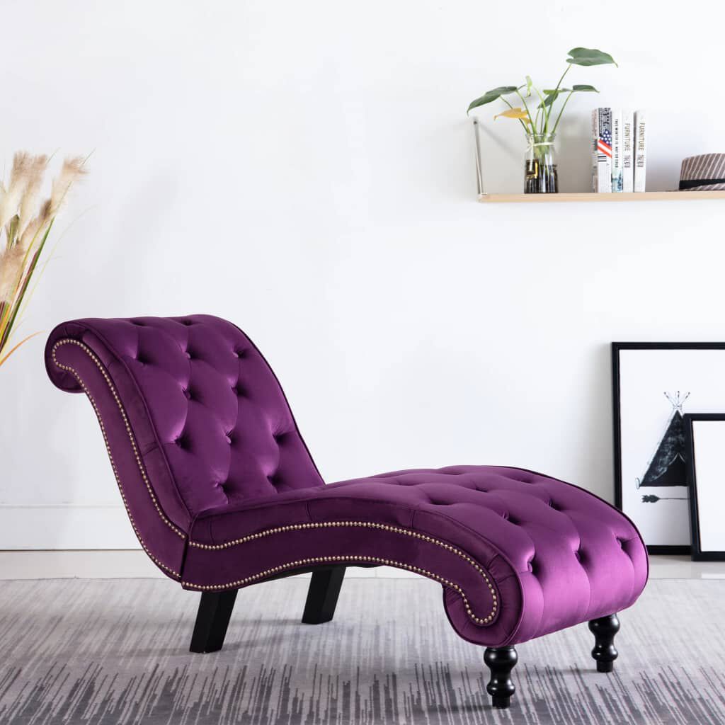 Méridienne Victoire chesterfield, violet, velours