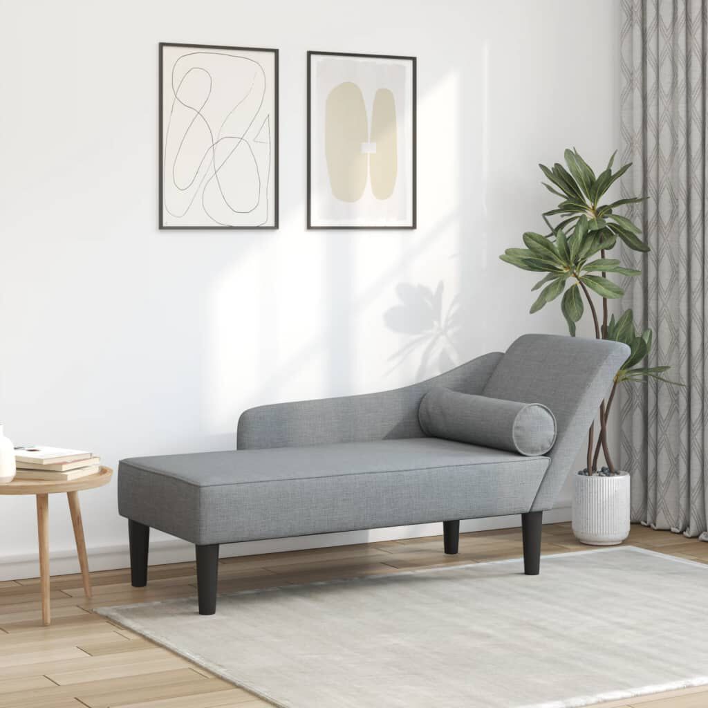 Méridienne Rose, gris clair, tissu