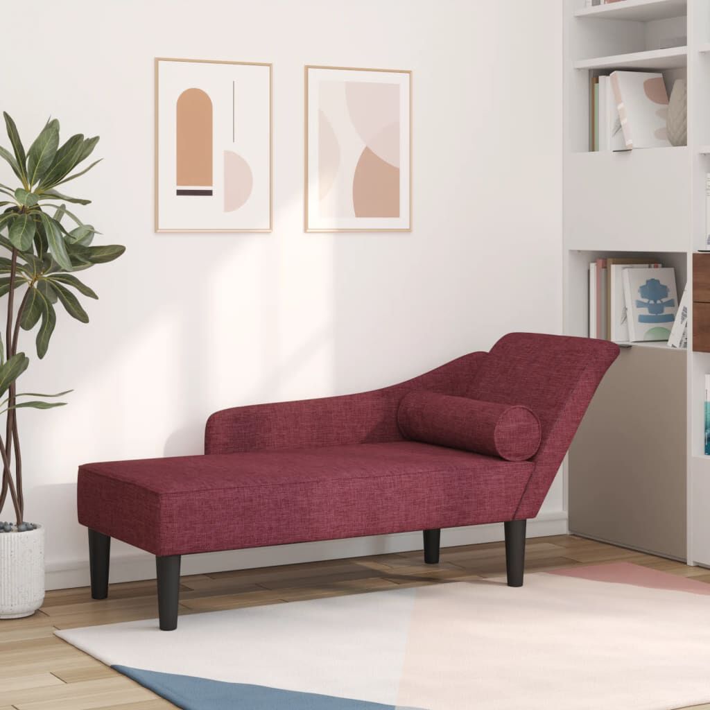 Méridienne Rose, bordeaux, tissu
