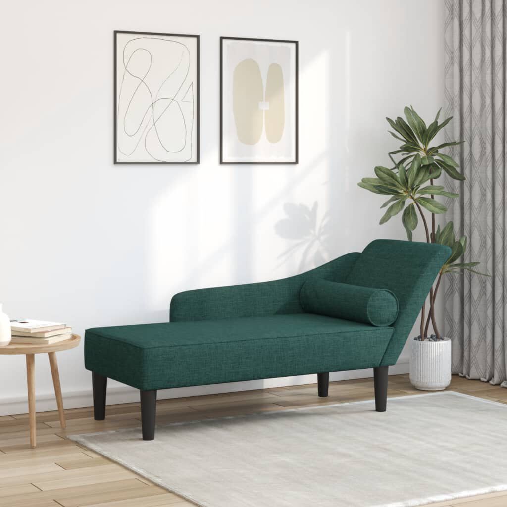 Méridienne Rose, vert foncé, tissu