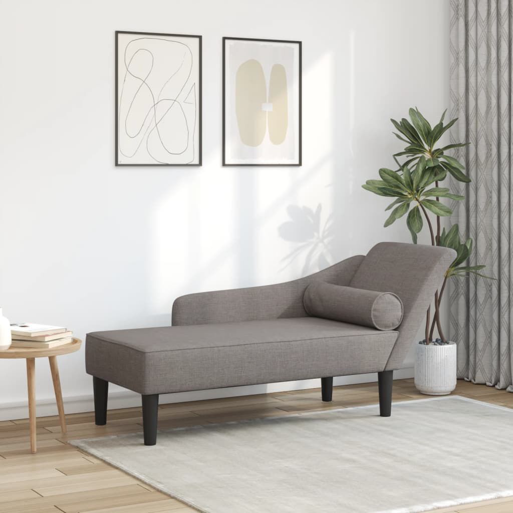 Méridienne Rose, taupe, tissu