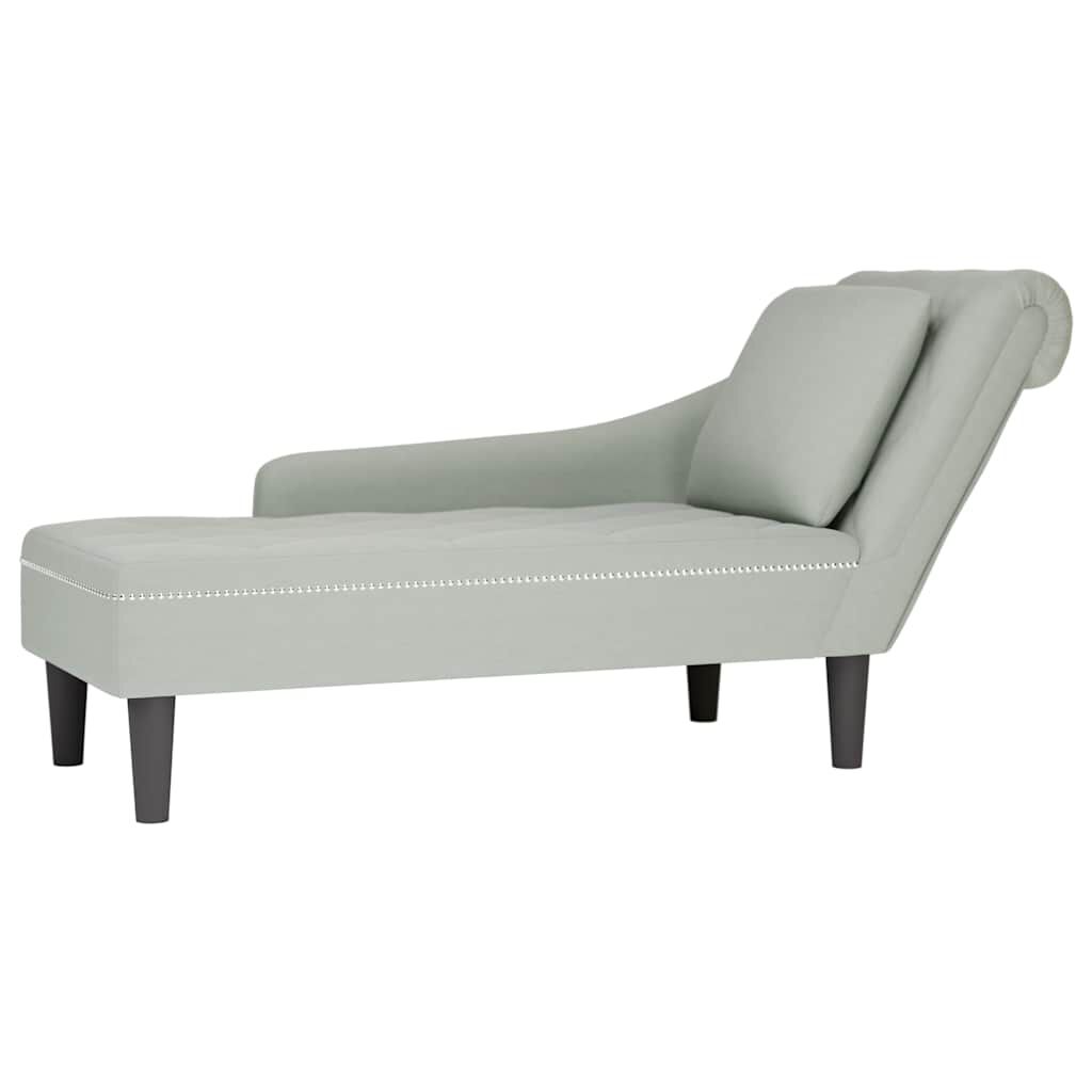 Méridienne Lise, gris clair, velours