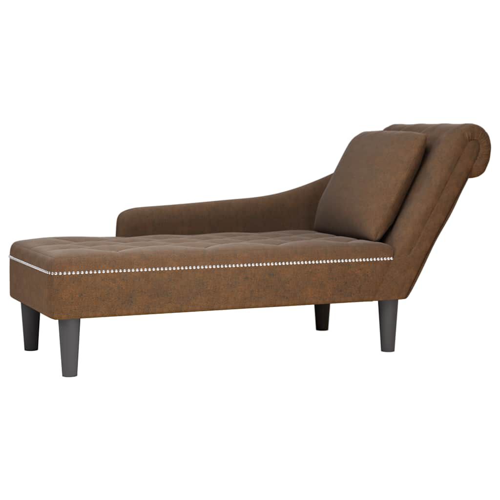 Méridienne Lise, marron, effet cuir