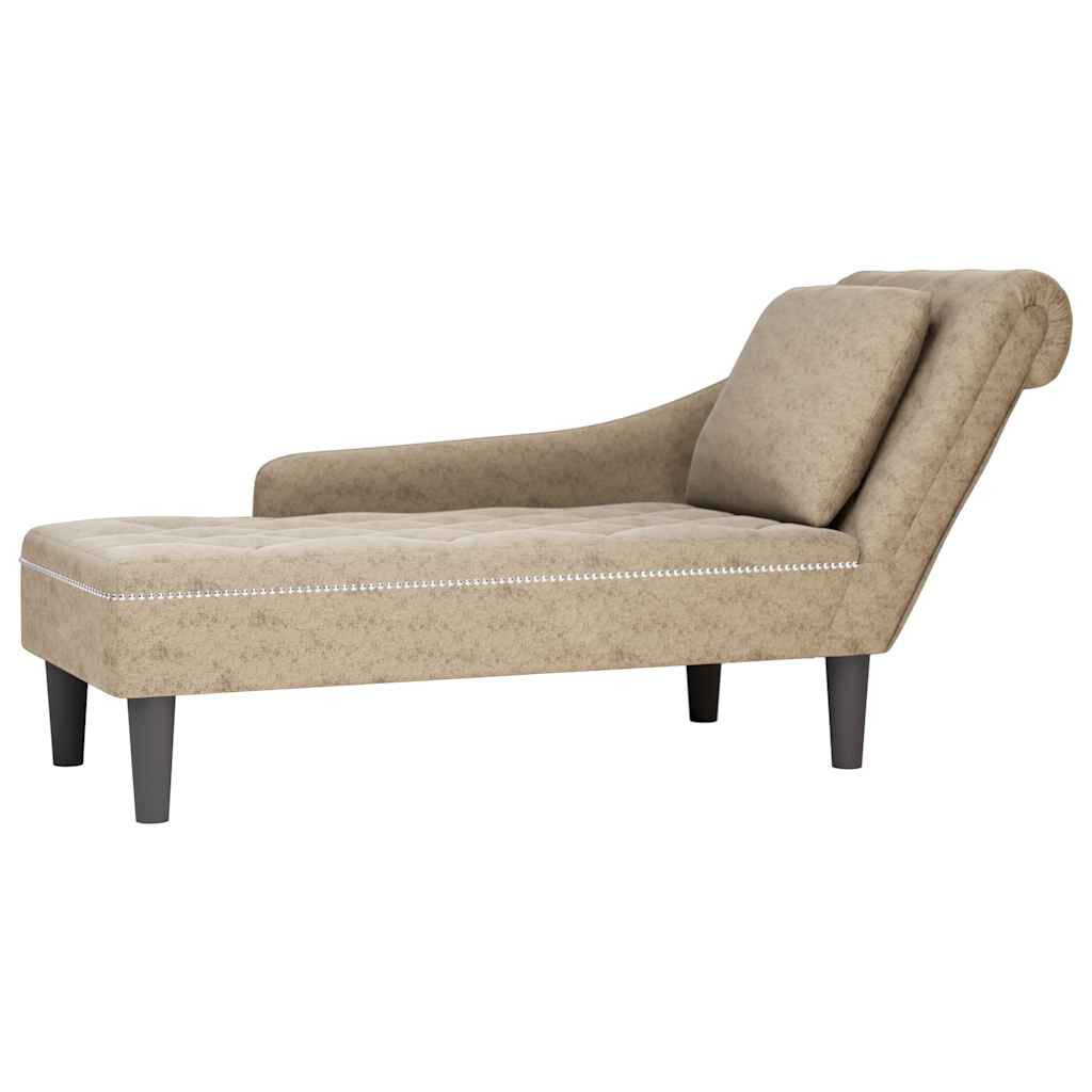 Méridienne Lise, gris clair, effet cuir