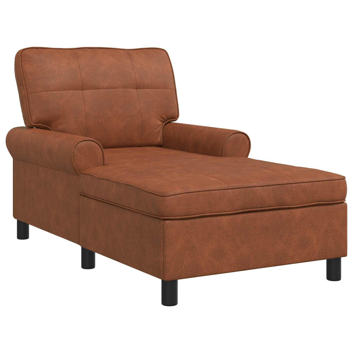 Méridienne Alma, marron, effet cuir