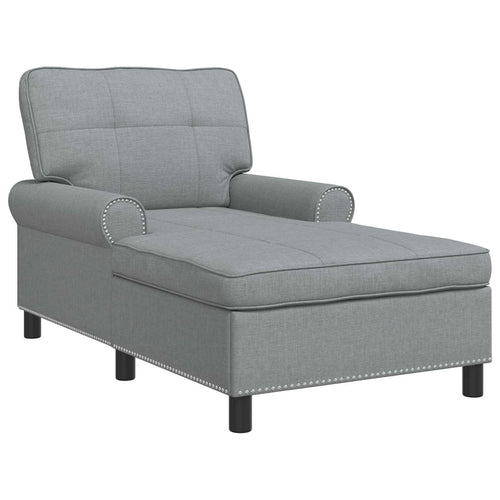 Méridienne Alma, gris clair, tissu