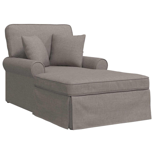 Méridienne Alba à housse jupe, taupe, tissu
