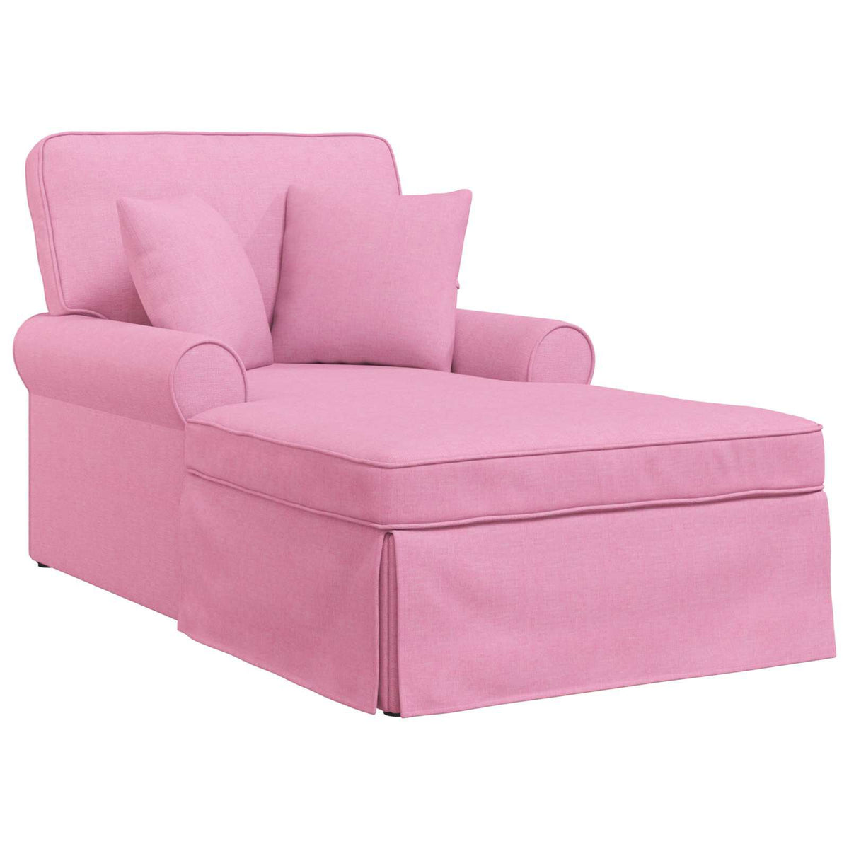 Méridienne Alba à housse jupe, rose, tissu