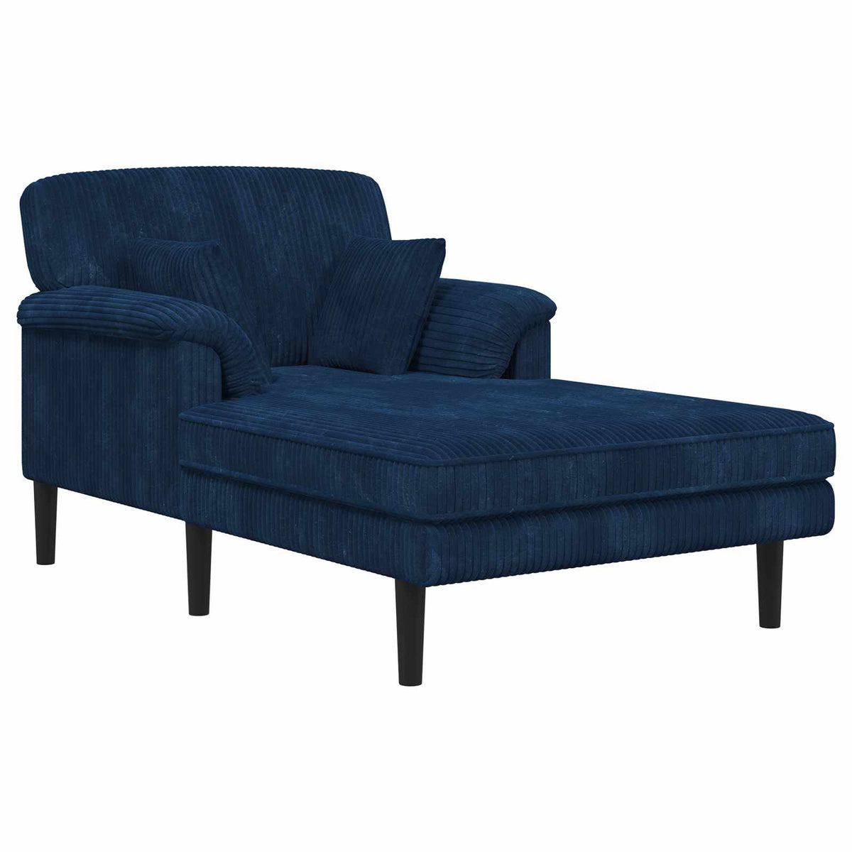 Méridienne Suzanne, bleu marine, velours côtelé