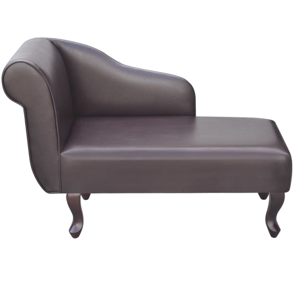 Petite méridienne Colette, marron, effet cuir
