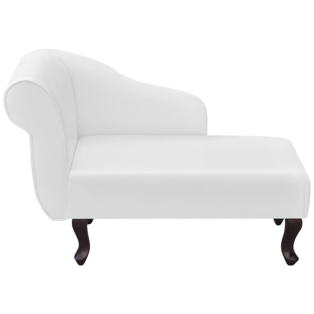 Petite méridienne Colette, blanc, effet cuir