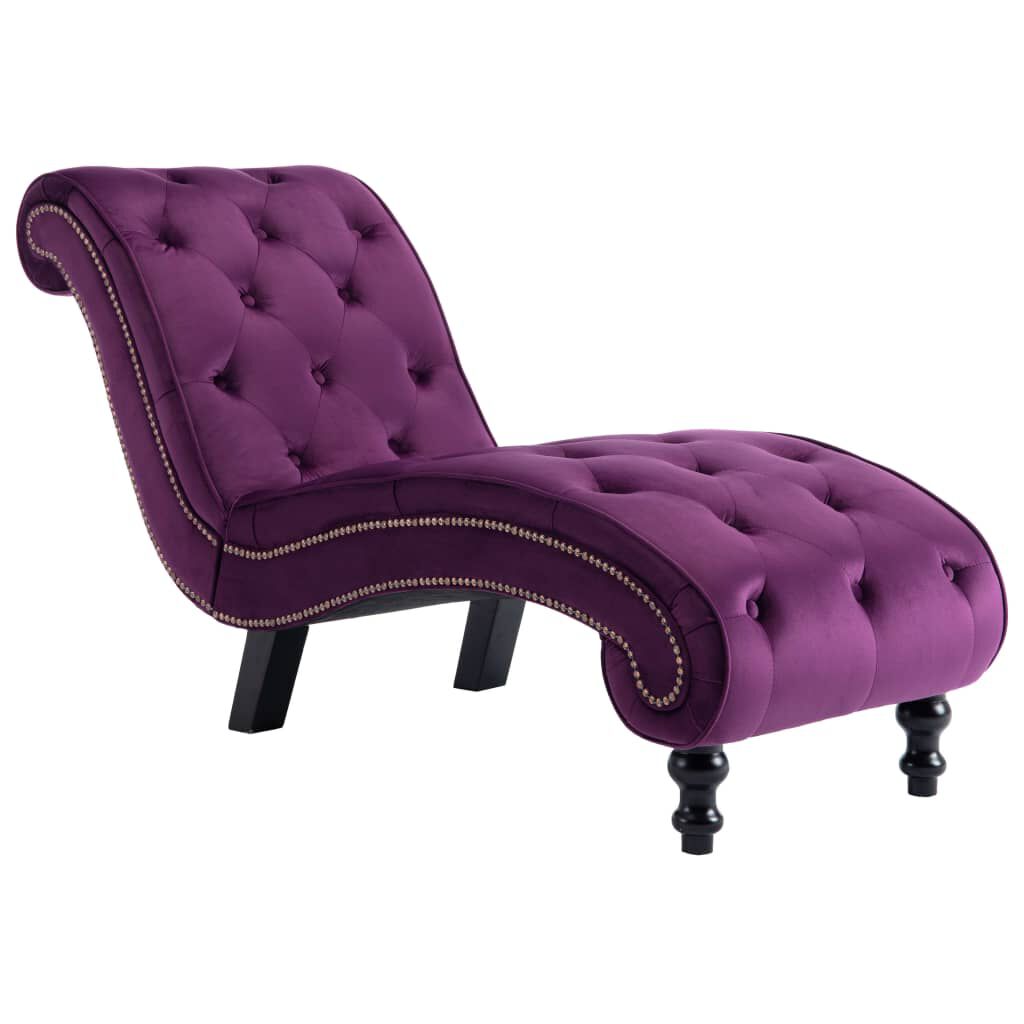 Méridienne Victoire chesterfield, violet, velours