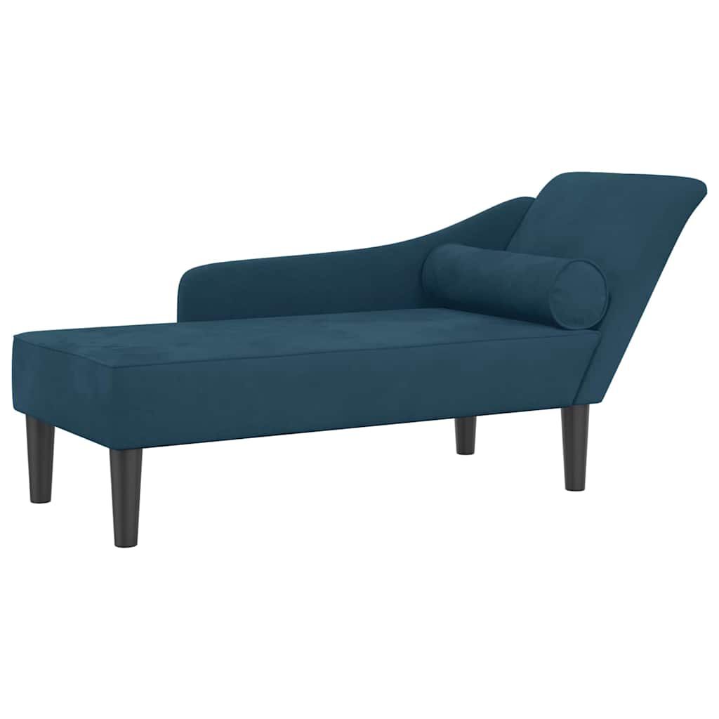 Méridienne Rose, bleu, velours