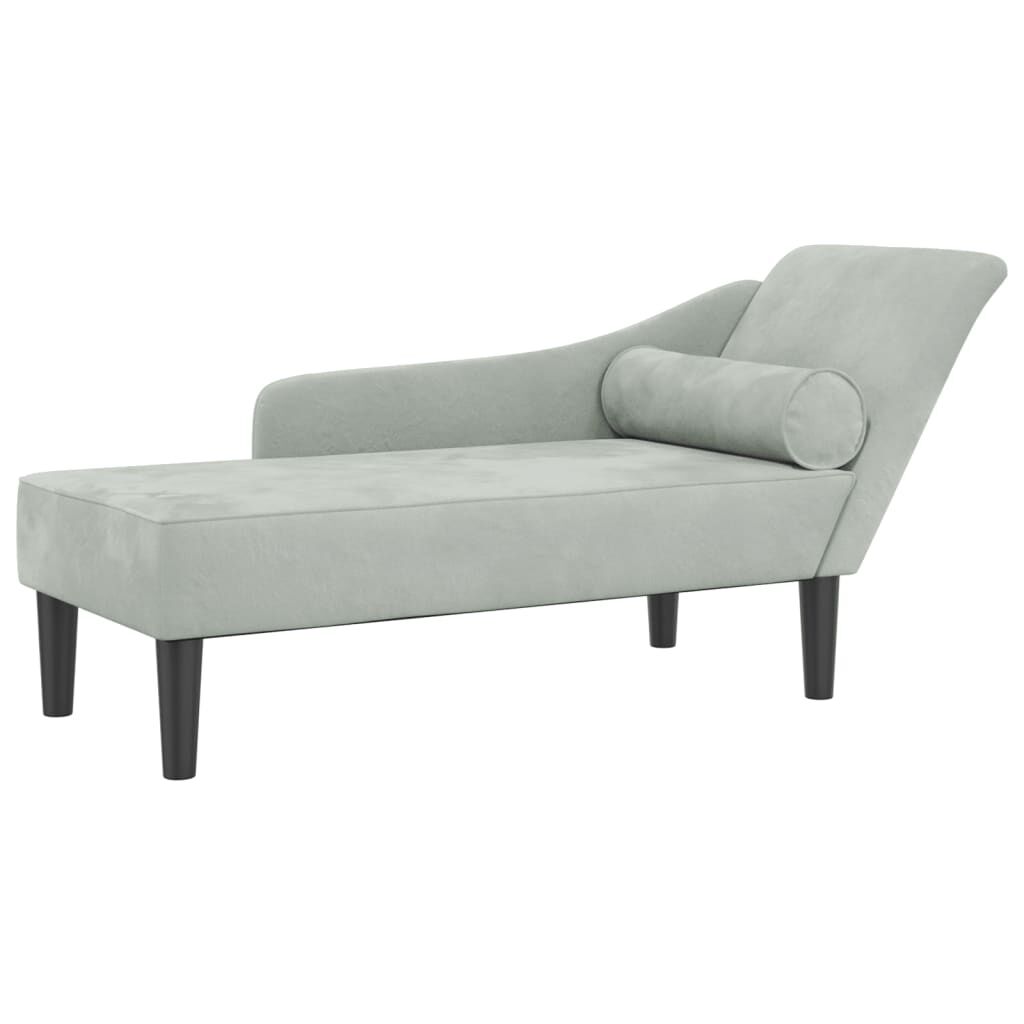 Méridienne Rose, gris clair, velours