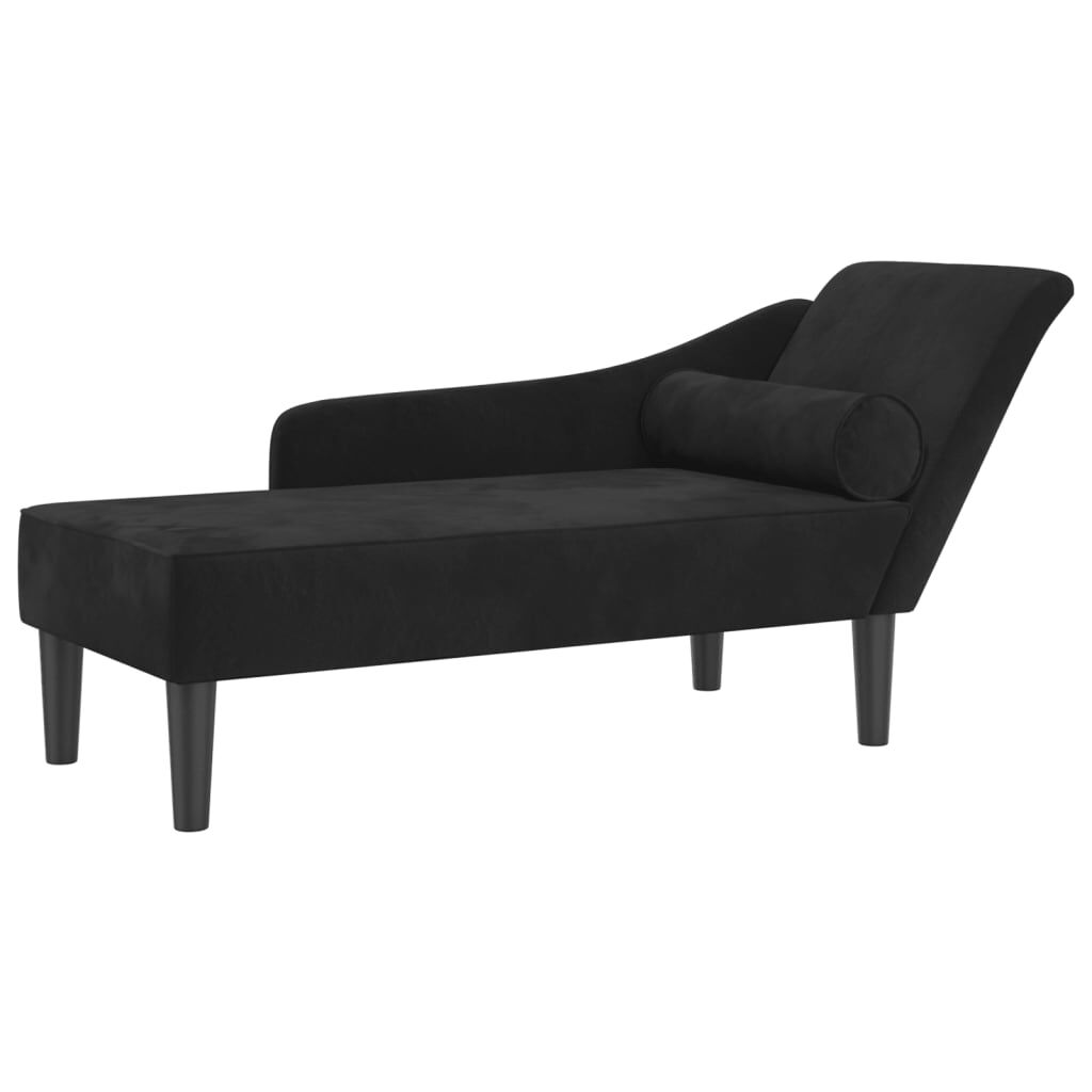 Méridienne Rose, noir, velours