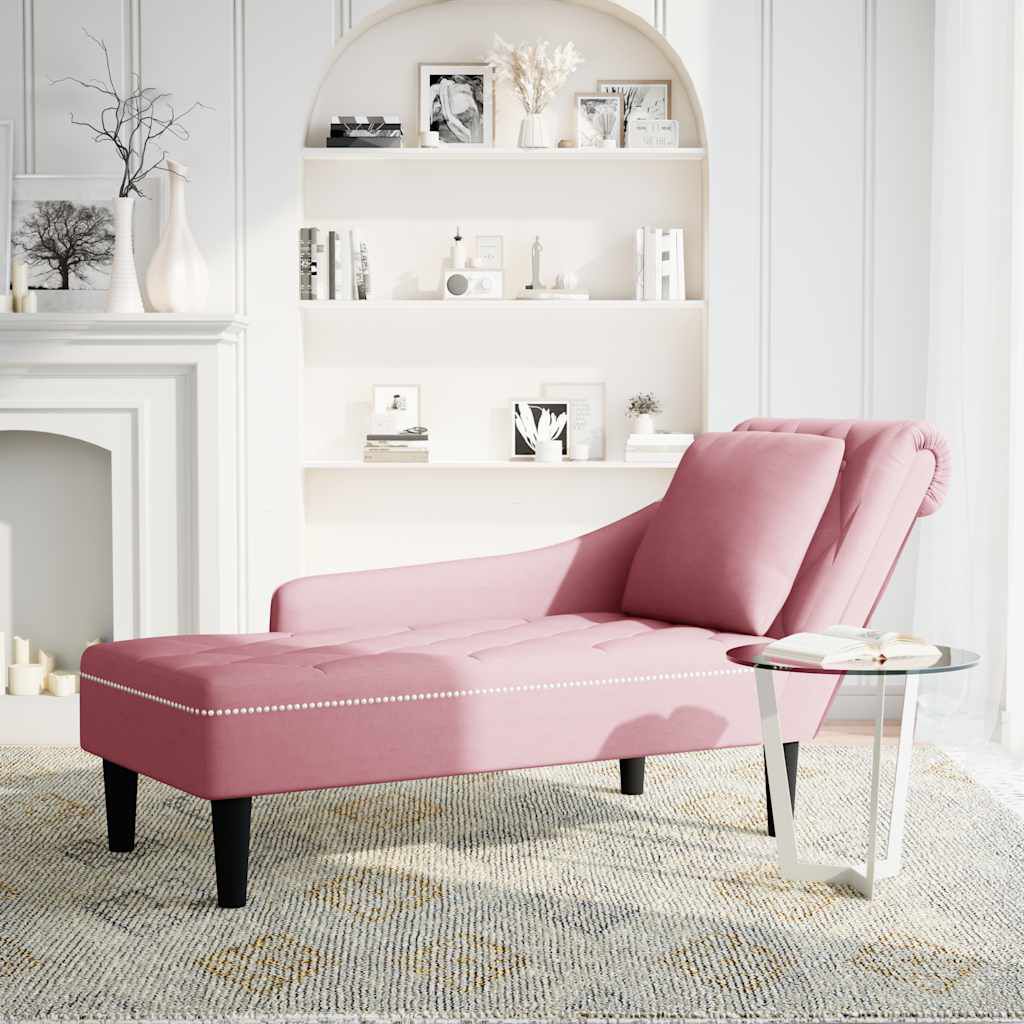 Méridienne Lise, rose, velours