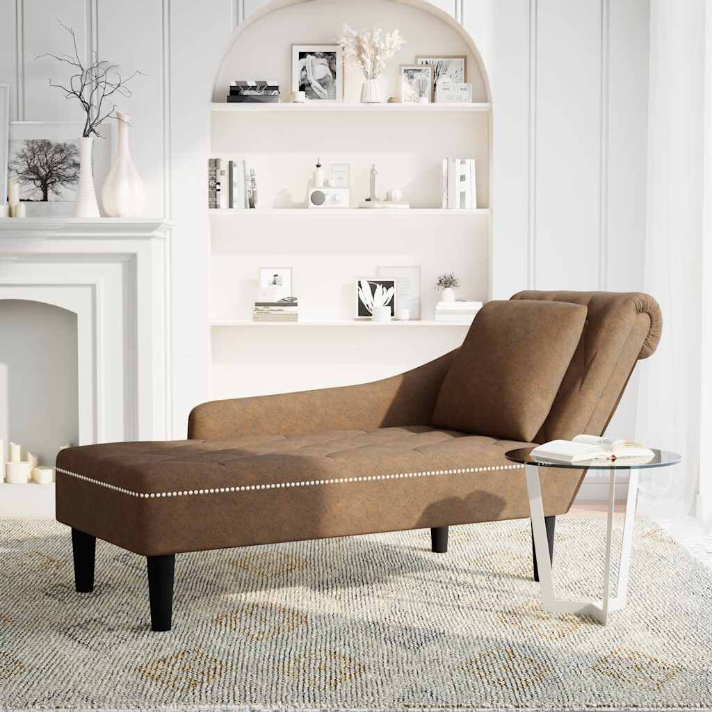 Méridienne Lise, marron, effet cuir
