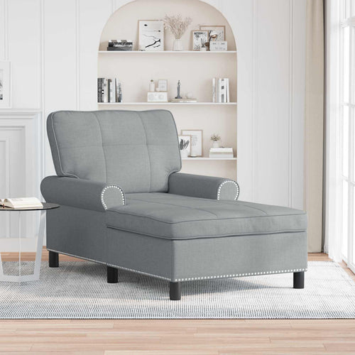 Méridienne Alma, gris clair, tissu