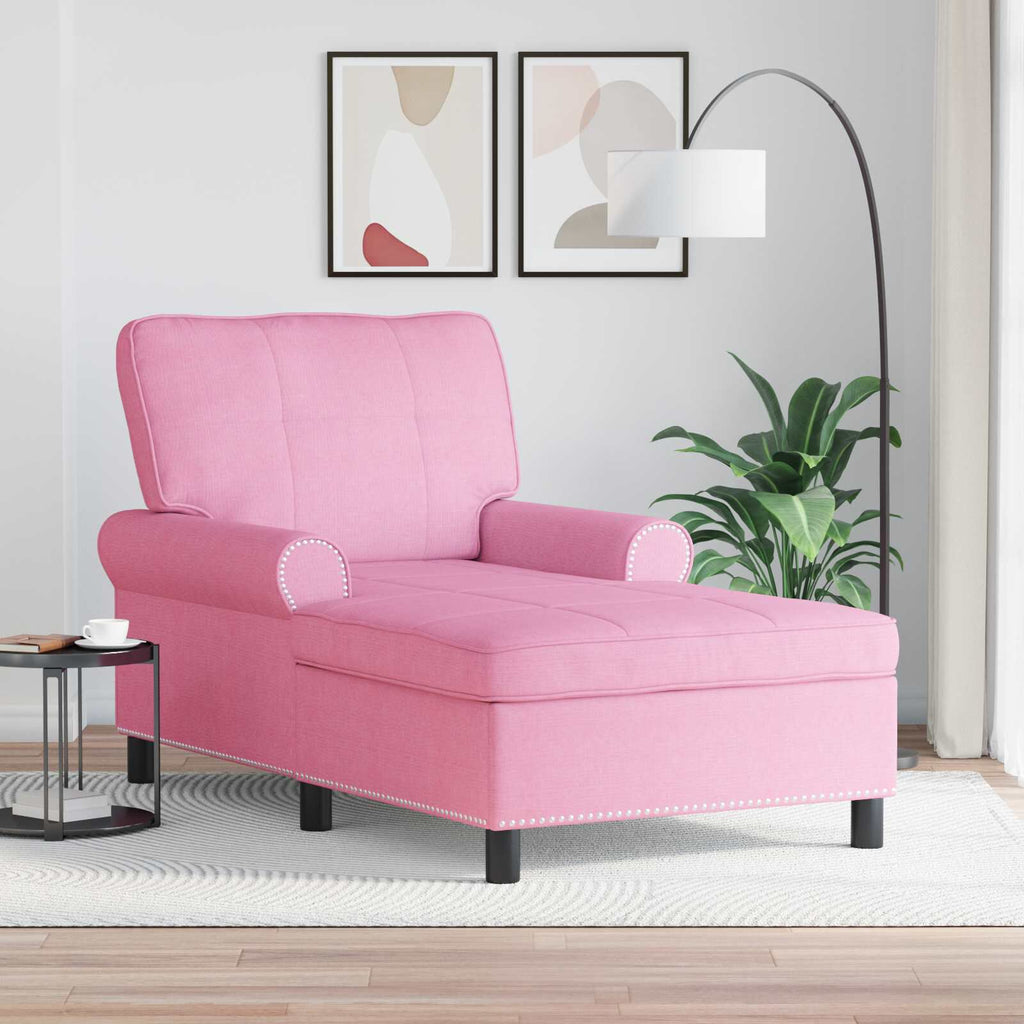 Méridienne Alma, rose, tissu