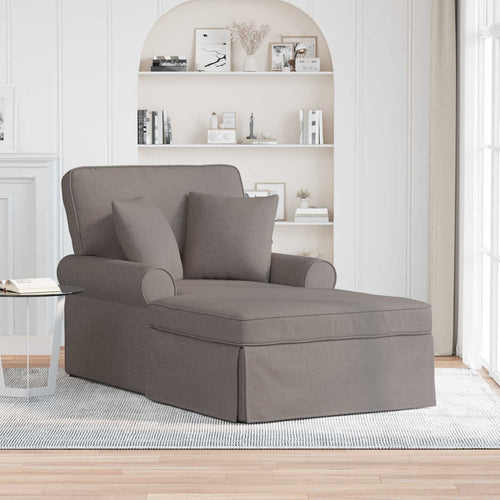 Méridienne Alba à housse jupe, taupe, tissu
