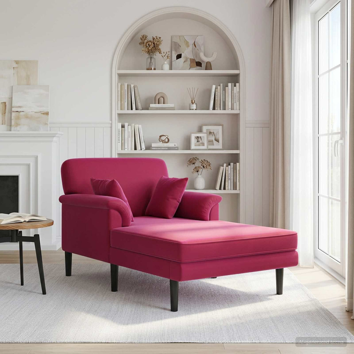 Méridienne Suzanne, bordeaux, velours