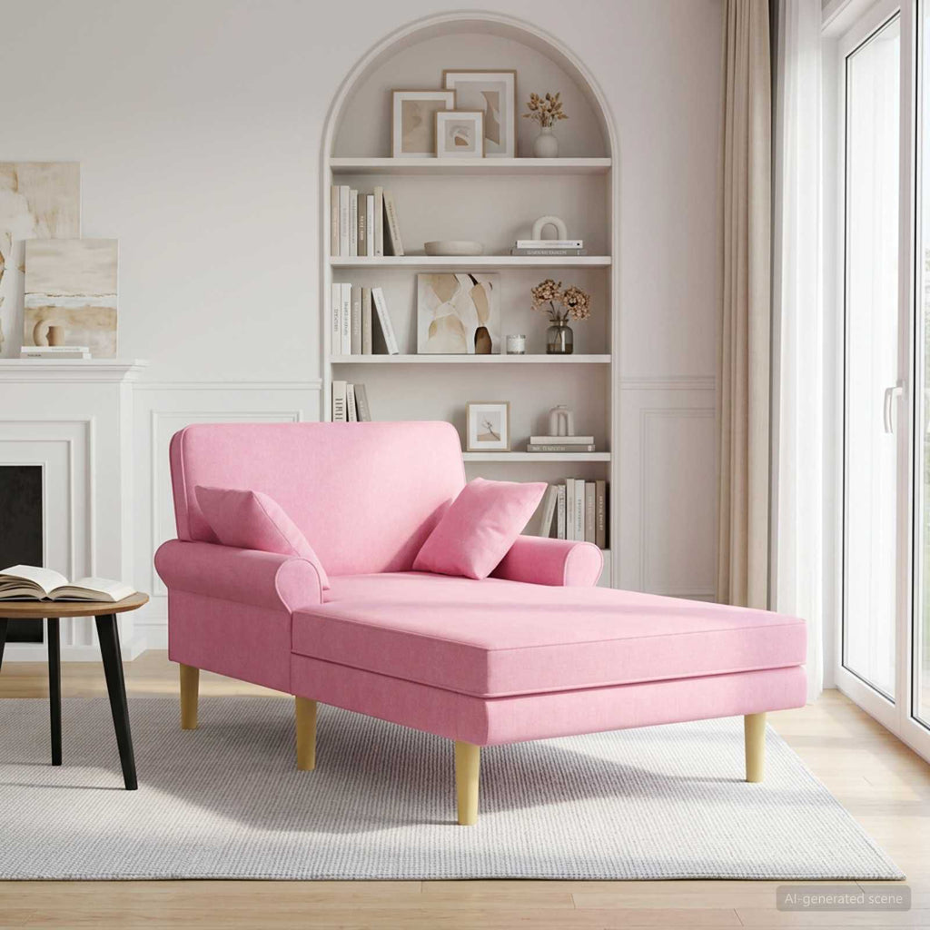 Méridienne Gabrielle, rose, tissu
