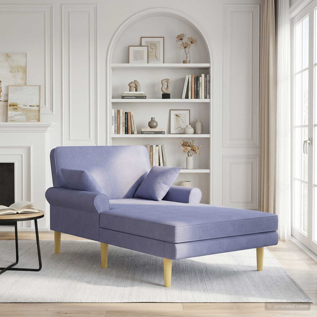 Méridienne Gabrielle, bleu denim, tissu
