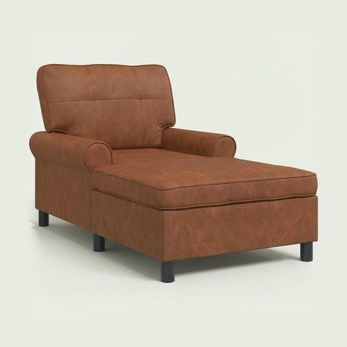Méridienne Alma effet cuir, fauteuil long