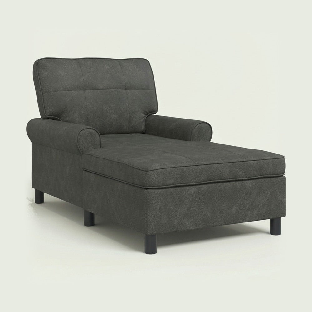 Méridienne Alma effet cuir, fauteuil long