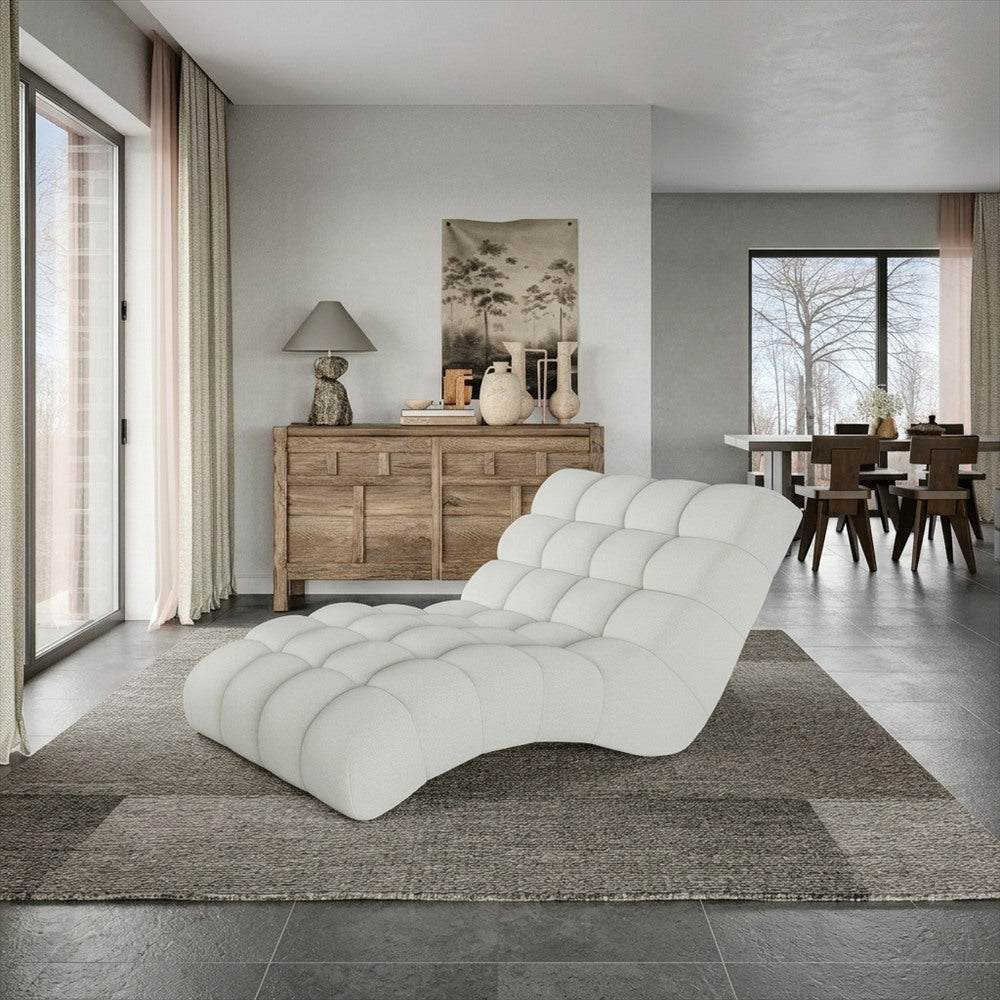Méridienne Cassandre, chaise longue relax capitonnée