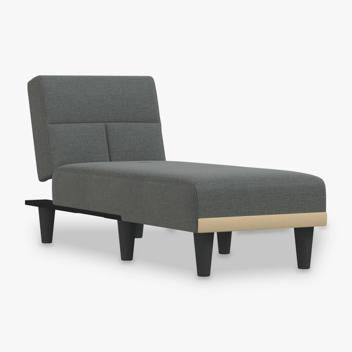 Méridienne convertible en tissu, dossier inclinable - Hortense, coloris gris foncé