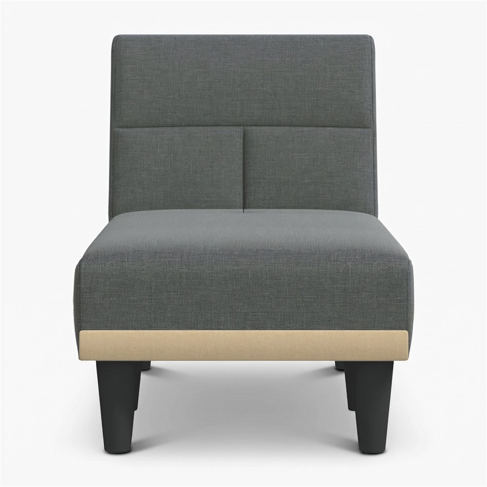 Méridienne convertible en tissu, dossier inclinable - Hortense, vue de face
