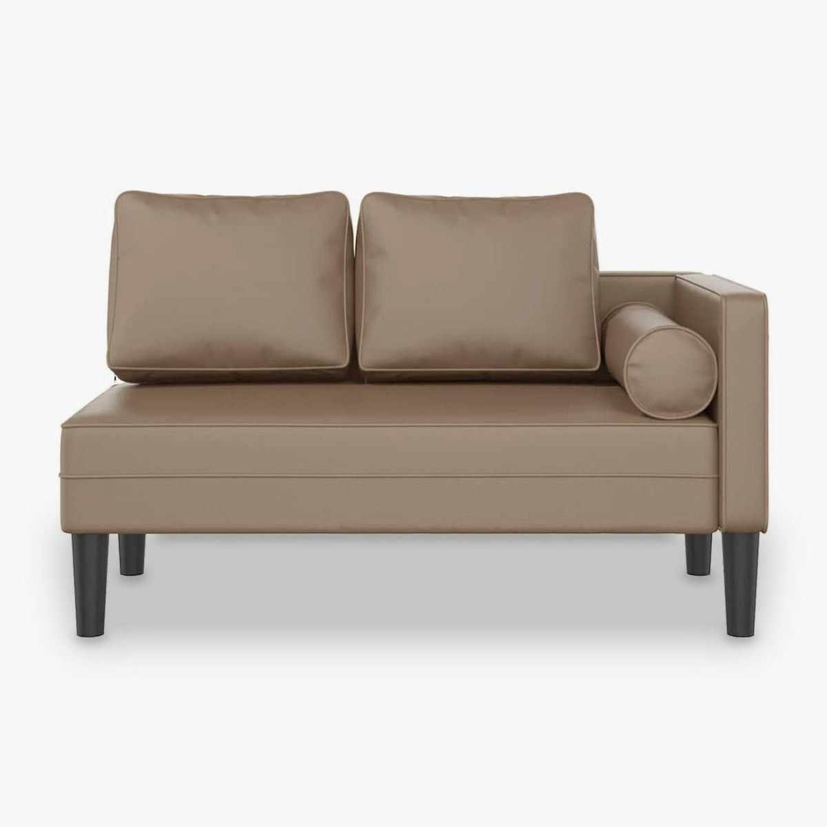 Méridienne effet cuir, 116 cm, coussin et traversin - Adèle, vue de face