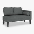 Méridienne en tissu, 116 cm, coussin et traversin - Adèle, coloris gris foncé