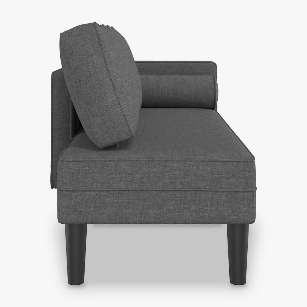 Méridienne en tissu, 116 cm, coussin et traversin - Adèle, vue de profil