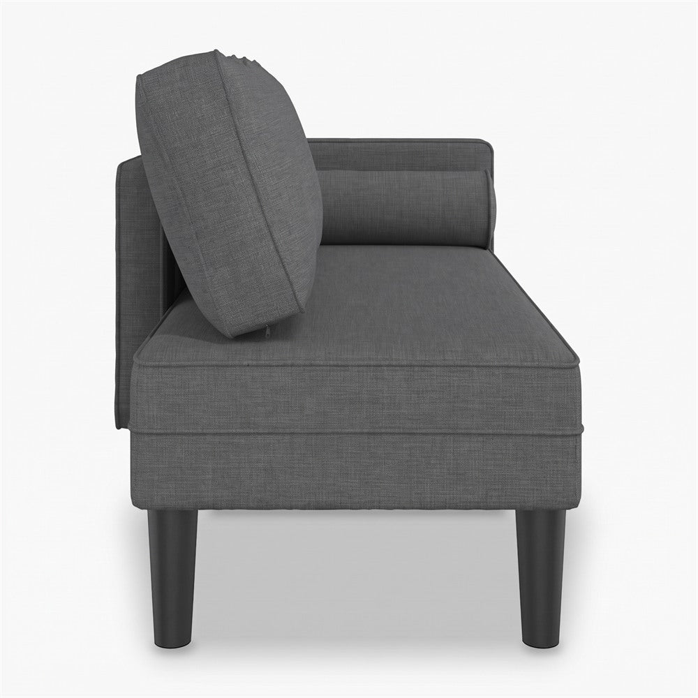 Méridienne en tissu, 116 cm, coussin et traversin - Adèle, vue de profil