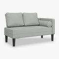 Méridienne en velours, 116 cm, coussin et traversin - Adèle, coloris gris clair