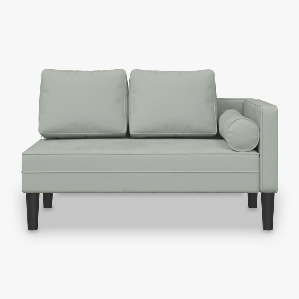 Méridienne en velours, 116 cm, coussin et traversin - Adèle, vue de face