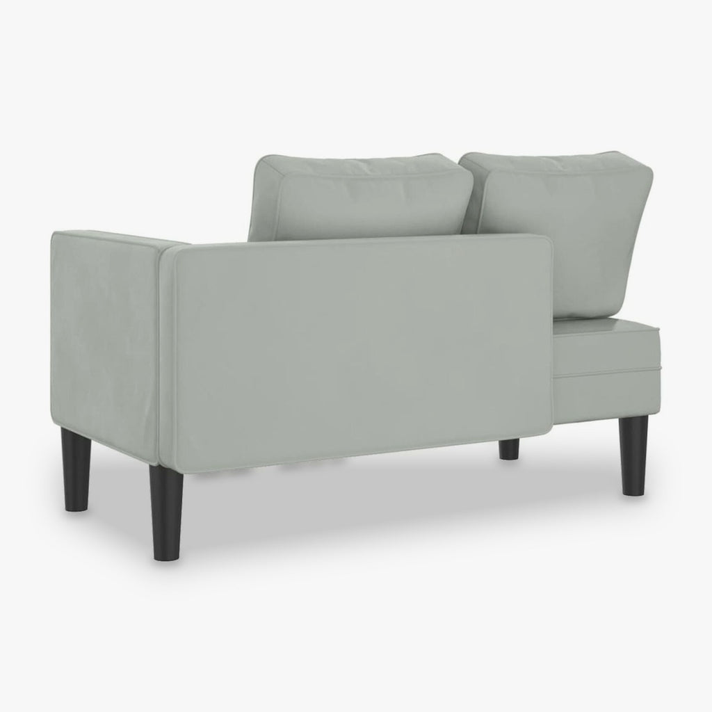 Méridienne en velours, 116 cm, coussin et traversin - Adèle, vue de profil