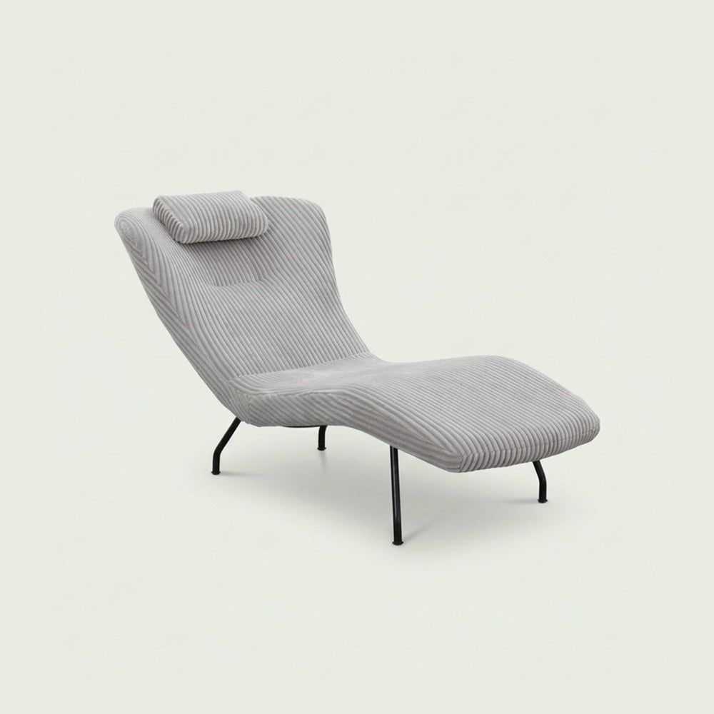 Méridienne Iris en tissu texturé, coussin de nuque