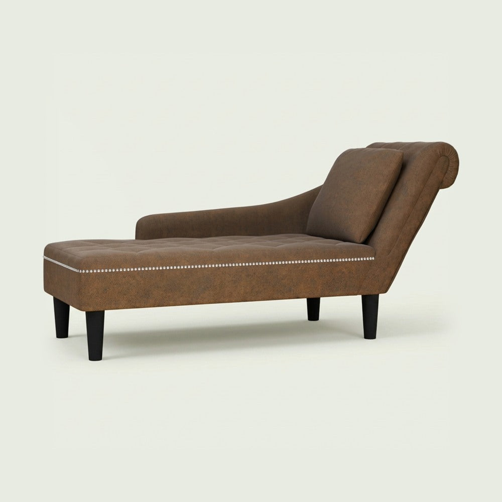 Méridienne Lise effet cuir, 145 cm
