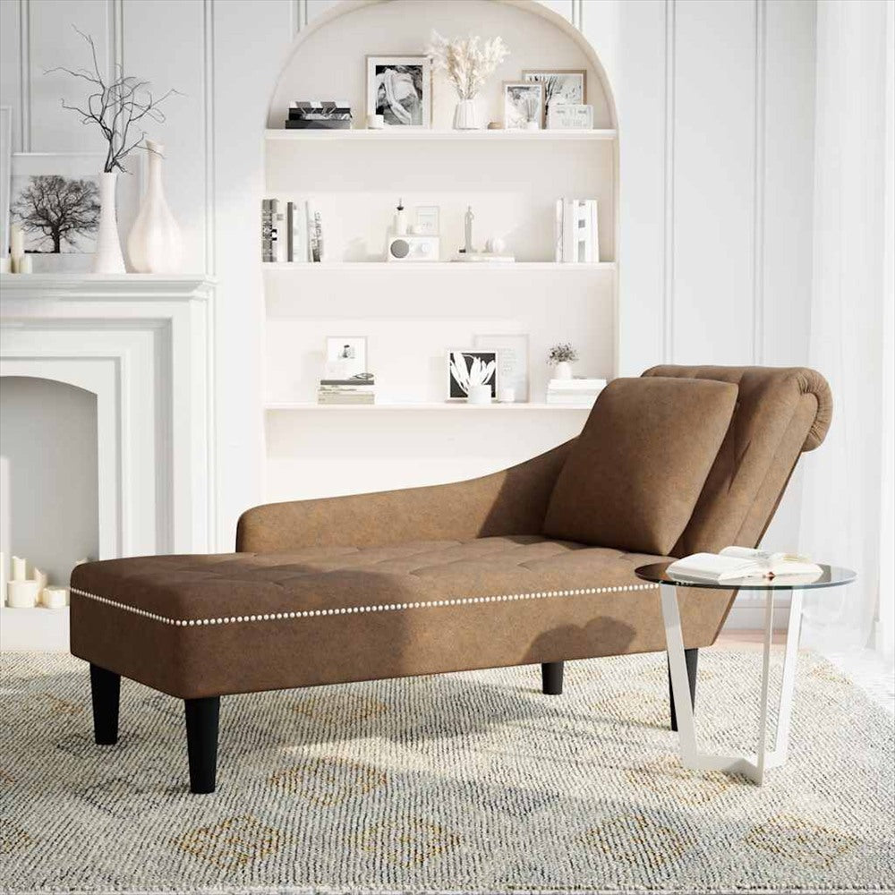 Méridienne Lise effet cuir, 145 cm