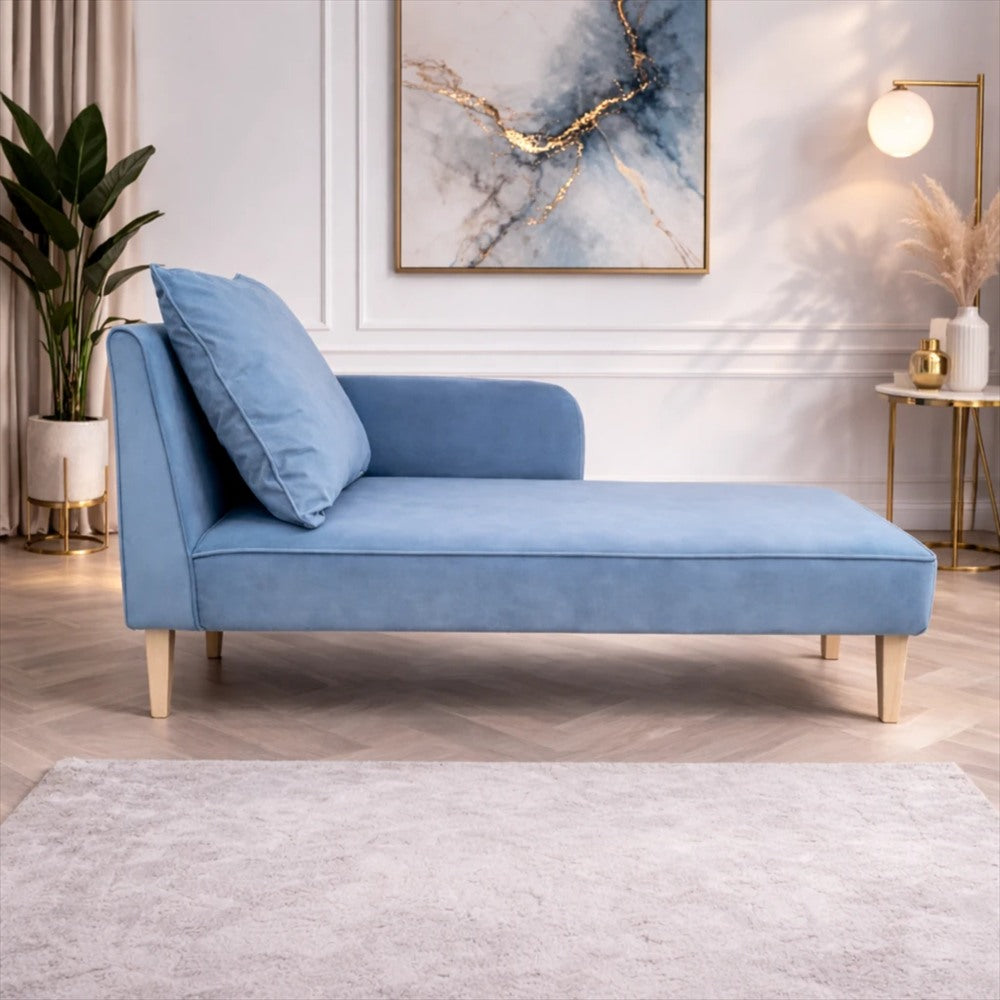 Méridienne Lou en velours, 180 cm, sur mesure