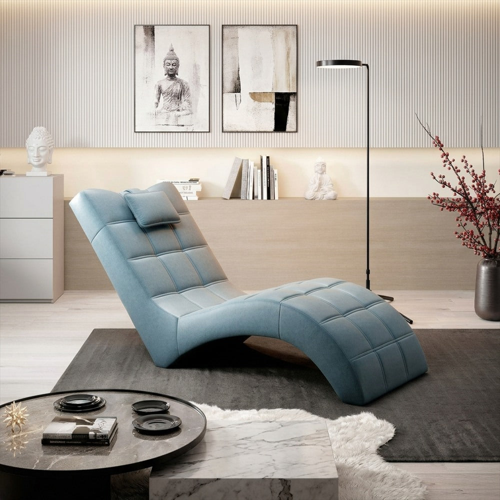 Méridienne Louise à surpiqûres, coussin de tête