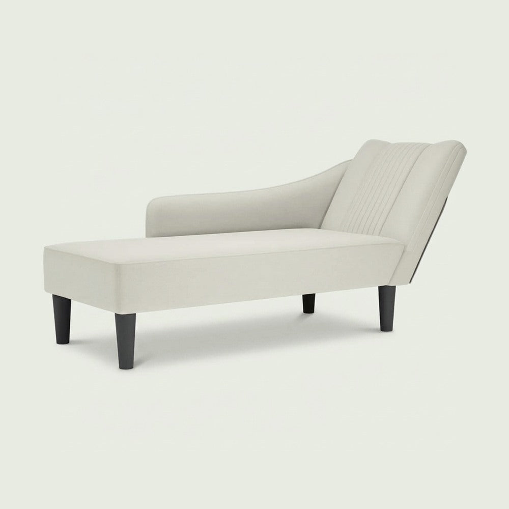 Méridienne Nina en velours, accoudoir droit, 140 cm