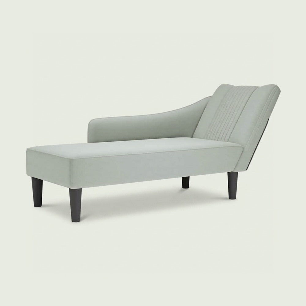 Méridienne Nina en velours, accoudoir droit, 140 cm